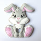 Silicone Bunny Teether - Grey - Hey Beadly