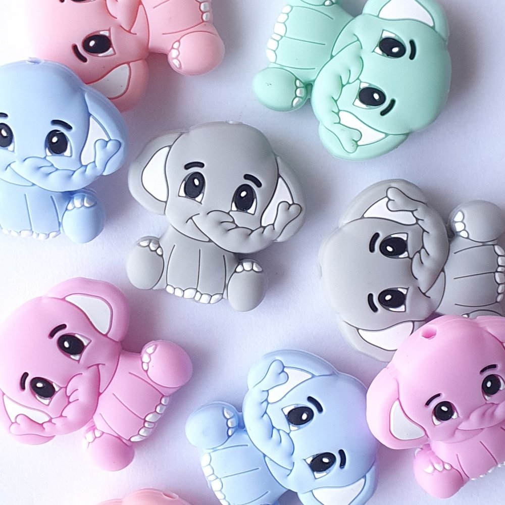 Silicone Elephant Beads - Hey Beadly