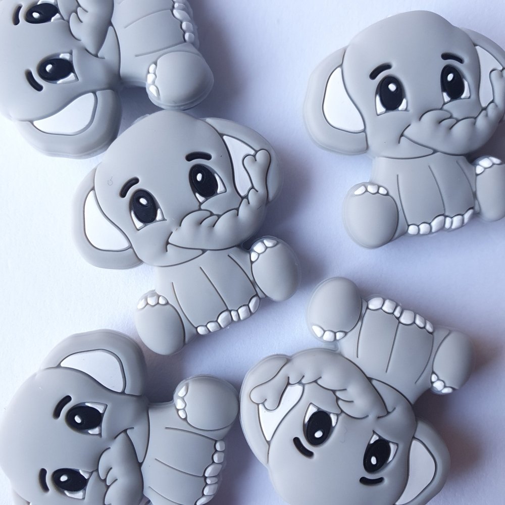 Silicone Elephant Beads - Hey Beadly