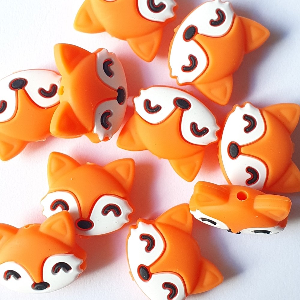Silicone Fox Beads - Hey Beadly