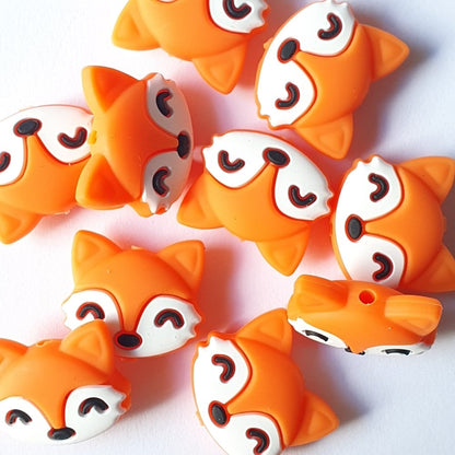 Silicone Fox Beads - Hey Beadly