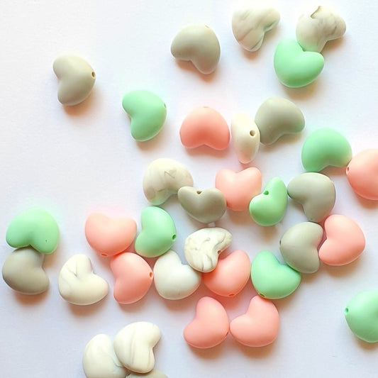 Silicone Heart Beads - Hey Beadly