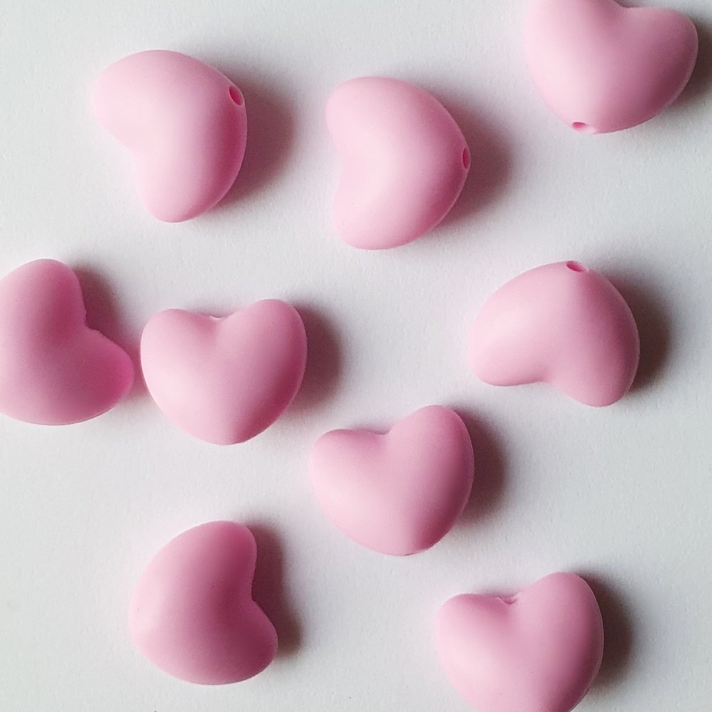 Silicone Heart Beads - Hey Beadly