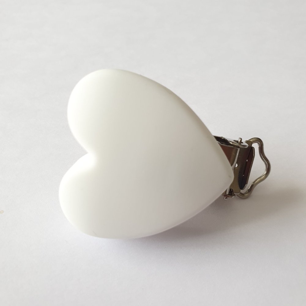 Silicone Heart Pacifier Clips - Hey Beadly