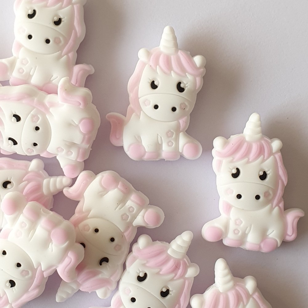 Silicone Unicorn Beads - Hey Beadly