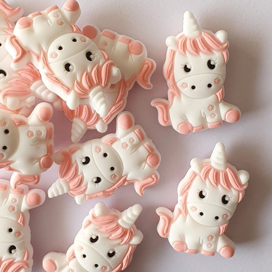 Silicone Unicorn Beads - Hey Beadly