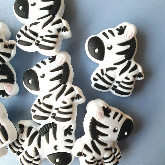 Silicone Zebra Beads - Hey Beadly