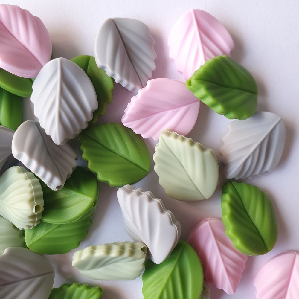 Small Silicone Leaf Beads - Hey Beadly