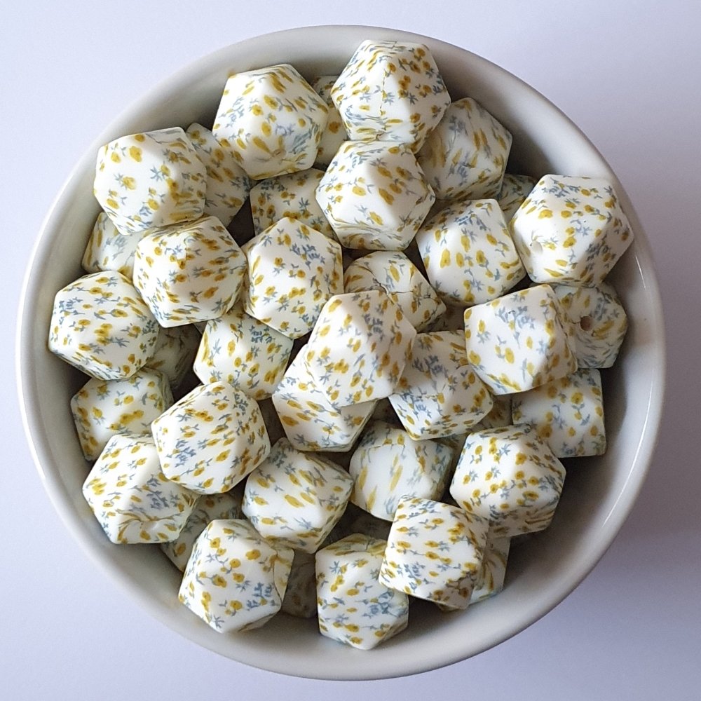 Spring Floral Silicone Print Beads - Hey Beadly