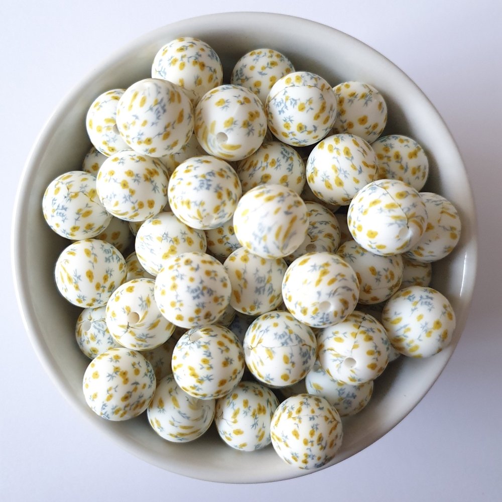 Spring Floral Silicone Print Beads - Hey Beadly