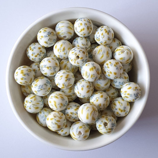 Spring Floral Silicone Print Beads - Hey Beadly