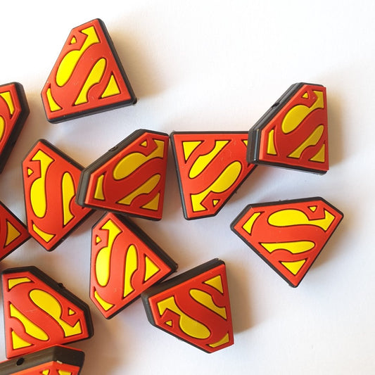 Superman Logo Silicone Beads - Hey Beadly