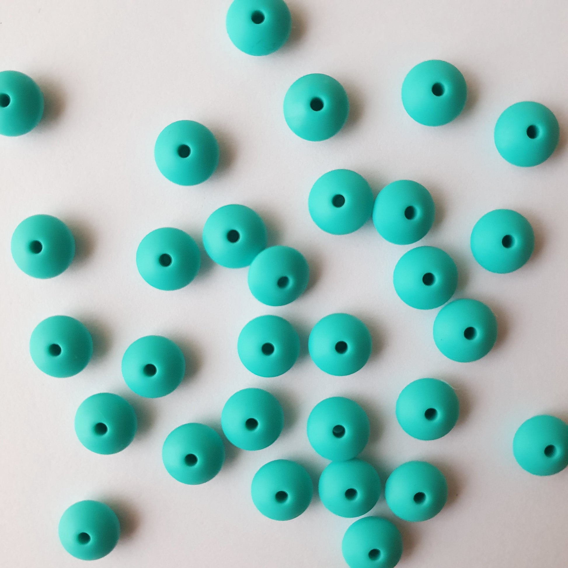 turquoise lentil silicone beads