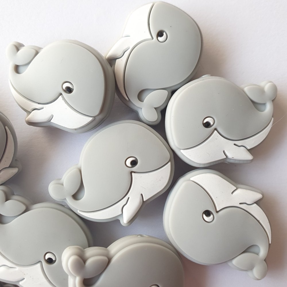 Whale Silicone Beads - Hey Beadly