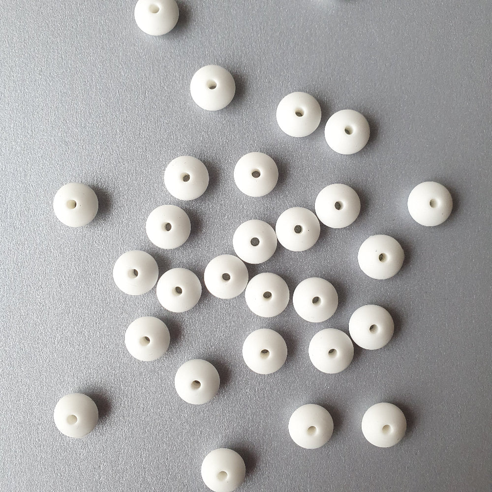 white lentil silicone beads - Hey Beadly