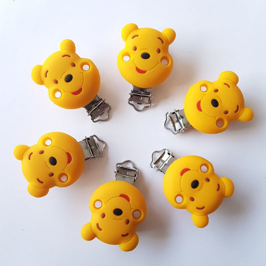 Winnie The Pooh Silicone Pacifier Clips - Hey Beadly